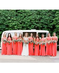 15 Coral Bridesmaids Dresses Your Wedding Party Will Love Coral Bridesmaid Coral Bridesmaid Dresses Coral Wedding Colors