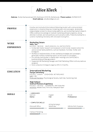 Have you assisted other social workers? Marketing Intern Resume Example Kickresume