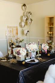 A collection of dinner party menu ideas with recipes, themes, and hosting tips to pull it off. Modern Kate Spade Dinner Party Black White Gold Party Ideas 100 Layer Cake