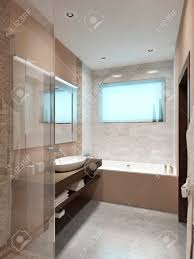 Badezimmer fliesen braun beige ankleidezimmer traumhaus dekoration 3vpmaprxp4 from i2.wp.com création tapete 330894, rolle 0,53x10,05 m, versetzter ansatz 53/26 cm, vlies / vliestapete. Schone Badezimmer In Der Art Hallo Tech Mit Dusche Und Wc Braun Beige Und Orange 3d Rendering Lizenzfreie Fotos Bilder Und Stock Fotografie Image 47411407