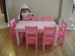 Doll Dining Table And Chairs Set For American Girl Dolls Or 18 Inch Dolls Diy Doll Table And Chairs American Girl Diy Dolls Clothes Diy