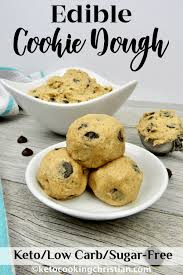Edible Cookie Dough Keto Low Carb Sugar Free All The Flavors Of Chocolate Chip Cookies Made Int Low Carb Cookie Dough Sugar Free Cookies Egg Free Cookies