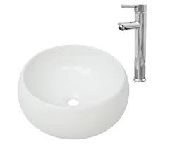 Mineralguss waschbecken, made in germany. Vidaxl Bad Waschbecken Mit Mischbatterie Keramik Rund Weiss Vidaxl De