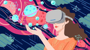 ogy future vr virtual reality experience universe girl technology future vr illustration image on pngtree free download on pngtree virtual reality art virtual reality design illustration