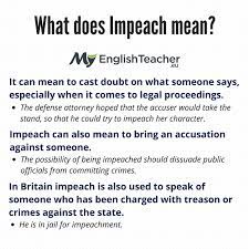 (to charge with misconduct) a. What Does Impeach Mean Myenglishteacher Eu