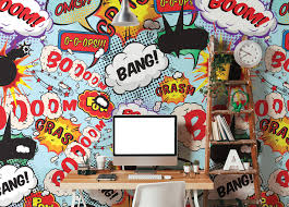 Pop art businessperson screaming illustration, shouting man speech balloon comic book, pop art, comics, white, leaf png. Comic Pop Wallpaper Mural Plasticbanners Com