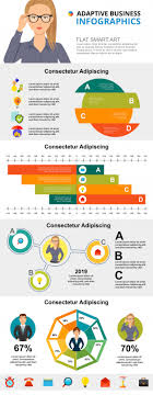 Consulting Or Statistics Concept Infographic Charts Set