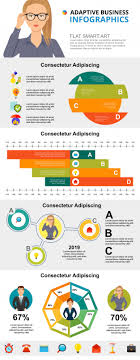 consulting or statistics concept infographic charts set