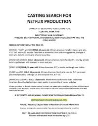 Today i am sharing a casting call i just found out about. Centralpark5casting On Twitter Casting Centralparkfive Actors