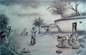 Pencil Drawing Pictures Of Village Scene Pencildrawing2019 How to draw easy scenery with village house and riverside scenery landscape drawing channel rongdhonu hd, the channel.
