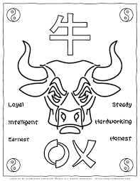 Ox coloring page to color, print or download. Chinese New Year 2021 Coloring Pages Ox Characteristics Planerium Chinese New Year Activities Coloring Pages Chinese New Year