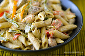 Rasta Pasta Creamy Jerk Chicken And Shrimp Pasta Alica S Pepperpot Rasta Pasta Pasta Jerk Chicken Pasta