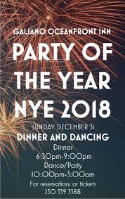 New Year S Eve 2018 At Atrevida In The Galiano Oceanfront Inn And Spa Galianoisland Nye Nye2018 Atrev New Years Eve 2018 New Year Holidays New Years Eve