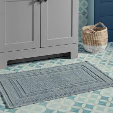 Buy bathroom rugs and get the best deals at the lowest prices on ebay! Jean Pierre Stonewash Racetrack 21 In X 34 In Cotton Bath Rug In Gray Blue Ymb006482 The Home Depot