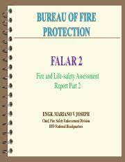 Check spelling or type a new query. 261262769 Falar 2 And 3 Pdf Falar 2 Fire And Life Safety Assessment Report Part 2 Engr Mariano V Joseph Chief Fire Safety Enforcement Division Course Hero