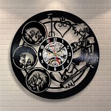Kingdom Hearts Home Clock Movies Art Vinyl Record Clock Wall Decor Handmade Vinyl Record Clock Clock Wall Decor Heart Wall Art