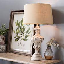 Abigail Weathered White Table Lamp Kirklands Farmhouse Table Lamps Rustic Table Lamps Table Lamps Living Room