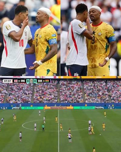 En Ghana hay ENORME INDIGNACIÓN luego de que Jude Bellingham SE TAPÓ LA BOCA para decirle algo a Jordan Ayew y NO FUE EXPULSADO. 🟥❌ Ni el VAR, ni el árbitro notaron