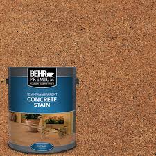 Behr Premium 1 Gal Stc 21 Warm Shale Semi Transparent Flat Interior Exterior Concrete Stain 85001 The Home Depot Stained Concrete Transparent Concrete Concrete Stain Patio