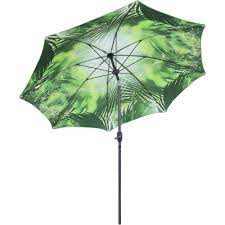 And every purchase you make helps unicef save and protect the world's most vulnerable children. Reviews For Sunnydaze Decor 8 Ft Inside Out Market Push Button Tilt And Crank Patio Umbrella In Green Tropical Leaf Design Ecg 659 The Home Depot