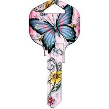 Hy Ko Blank Kwikset Butterfly Bling House Key 15005kw1 Bfbl The Home Depot Butterfly Blank