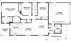 Architectural plans with measurements of a three level residence with four bedrooms and interior autocad blocks for free download in autocad dwg format, laundry area. Story Rectangular House Plans Lovely Small Ranch Floor House Plans 176116