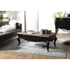 Table Basse Bois 2 Tiroirs Noire Et Plateau Pin Vieilli Table basse ronde bois foncé et métal noir d80 x h30 cm lace. table basse bois 2 tiroirs noire et plateau pin vieilli