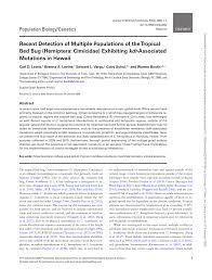 Find it in our pest library. Pdf Recent Detection Of Multiple Populations Of The Tropical Bed Bug Hemiptera Cimicidae Exhibiting Kdr Associated Mutations In Hawaii