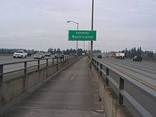 Widok z lotu ptaka, patrząc na północ. Interstate 205 Oregon Washington Wikipedia