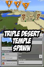 Triple Desert Temple Spawn Seed Avx Desert Temple Minecraft Pe Seeds Minecraft