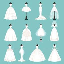 different styles of brides dresses vector 女 イラスト ファッションイラストドレス ファッション用語