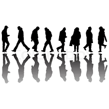 Menschen 4 portraits schwarzweiß oder farbe. Menschen Schwarz Silhouetten Stock Vektor Colourbox