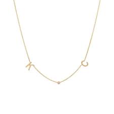 2 Initial And Diamond Necklace Delicate Necklace Jewelry Appraisal Sophisticated Necklace