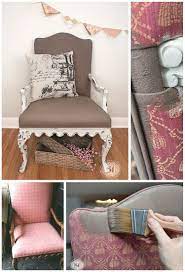 Painting Fabric With Chalk Style Paints Granny Chair Makeover Salvaged Inspirations Furniture Makeover Furniture Diy Paint Upholstery
