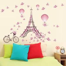 You can make simple craft that made from felt and put it in squared frame. Four Styles Paris Iron Tower Pink Colour Butterfly Living Room Bedroom Background Waterproof Wall Decals Sticker From Valnur 3 82 Dhgate Com