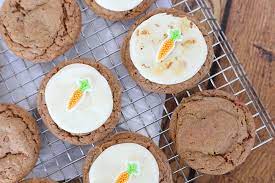 Pour batter evenly into either 2 quarter sheet pans or 1 half sheet pan. Soft Delicious Carrot Cake Cookies In Just 15 Minutes It S Always Autumn