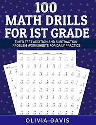 A fun single digit subtraction exercise maths worksheet for grade 1 (first grade) students and kids with rabbit and canvas theme. 100 Math Drills For 1st Grade Timed Test Addition And Subtraction Problem Worksheets For Daily Practice Reproducible With Answer Key Grade 1 Math Workbooks Addition And Subtraction Band 1 Amazon De Davis