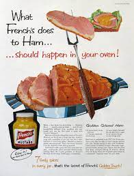 1960 French S Mustard Ad Golden Glazed Ham Recipe Etsy Ham Glaze Recipe Ham Glaze Ham Recipes