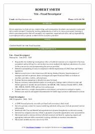 Fraud Investigator Resume Samples Qwikresume