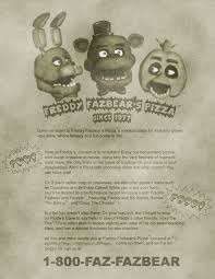 The Actual Poster For Freddy Fazbear S Pizza Fnaf Five Nights At Freddy S Freddy Fazbear