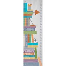 Oopsy Daisy Growth Chart Stack Of Books 12x42 By Halfpence Design