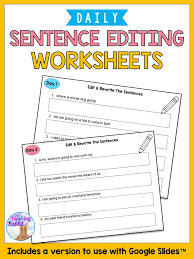 Daily Sentence Editing Worksheets Distance Learning Sentence Editing Elementary Writing Lessons Elementary Writing