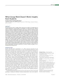 Biochemistry Basics Pogil Extension Questions Answer Key Pdf When Group Work Doesn T Work Insights From Students