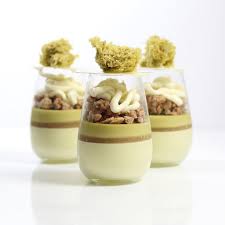 Pistachio Mousse White Peach Gelee Pistachio Cremeux Streusel Mascarpone Cheese Cream Pistachio Sponge Verrine For My Class At Savourschool Chefsroll B Mousse Recipes Fancy Desserts Individual Desserts