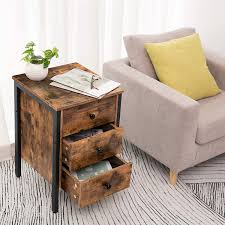 Check spelling or type a new query. Buy Hoobro Nightstands Set Of 2 End Table With 3 Drawers And Storage Shelf Retro Industrial Style End Table For Living Room Bedroom Easy Assembly Rustic Brown And Black Bf46bzp201 Online In