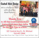 Thank You, Central Hair Design , Saint Michael, MN