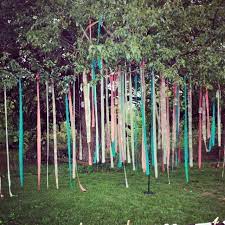 Wedding Decoration Ribbon Garlands From Tree Outdoor Fun Wedding Decor Wedding Tree Decorations Trendy Party Decor