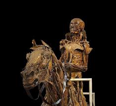 Maybe you would like to learn more about one of these? Hd Wallpaper Photo Of Brown Skeleton Riding Horse Sculpture Mummification Wallpaper Flare