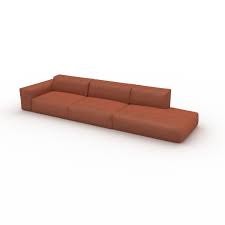 Deze modulaire sofa bestaat uit drie losse elementen, volledig uitgevoerd in zacht aniline leder, die. Sofa In Cognac Mit Veganem Leder Veggiesearch