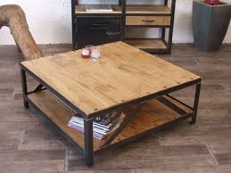 Table Basse Carre Industrielle Bois Metal Table Basse Carree Bois Table Basse Bois Metal Table Basse Bois